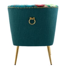 Red Flower & Butterfly on Blue Accent Chair